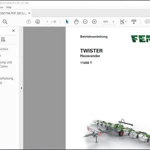 Fendt TWISTER Heuwender 11008 T Betriebsanleitung - PDF DOWNLOAD (German)