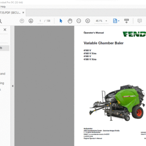 Fendt Variable Chamber Baler 4160 V 4160 V Xtra 4180 V 4180 V Xtra Operator's Manual - PDF DOWNLOAD