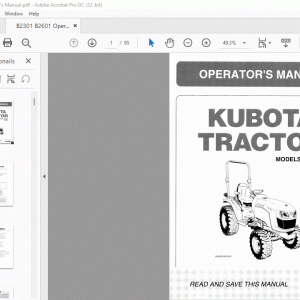 Kubota B2301 B2601 Tractor Operator's Manual - PDF DOWNLOAD ...