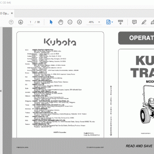 Kubota B2320·B2620·B2920 B2320 Narrow Tractor Operator's Manual - PDF DOWNLOAD