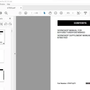 Kubota B2410 B2710 B2910 B7800HSD Workshop Manual 9789712271 - PDF DOWNLOAD