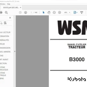 Kubota B3000 Tracteur Manual D'Atelier - PDF DOWNLOAD