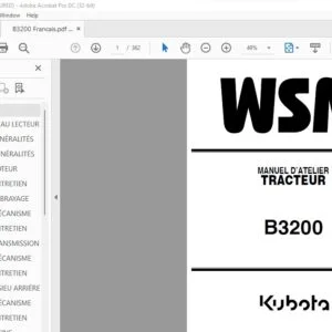 Kubota B3200 Tracteur Manual D'Atelier - PDF DOWNLOAD (French)