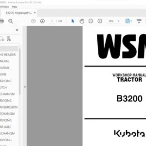 Kubota B3200 Tractor Workshop Manual  - PDF DOWNLOAD