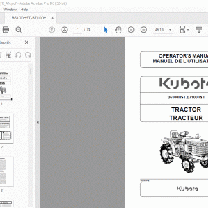 Kubota B6100HST.B7100HST Tractor Operator's Manual 66206-62915 - PDF DOWNLOAD