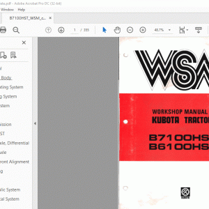 Kubota B7100HST B6100HST Tractor Workshop Manual - PDF DOWNLOAD