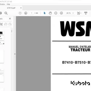 Kubota B7410-B7510-B7610 Tracteur Manuel D'Atelier - PDF DOWNLOAD (French)