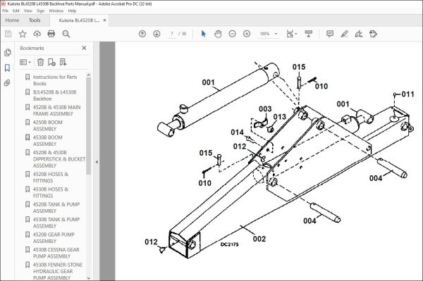 Kubota BL4520B L4530B Backhoe Parts Manual - PDF DOWNLOAD ...