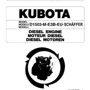 Kubota D1503-M-E3B-EU-Schaffer Diesel Engine Illustrated Parts List Manual - PDF DOWNLOAD