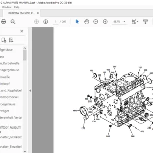 Kubota Engine KX61-2 Alpha Parts Catalog Manual - PDF DOWNLOAD (German)
