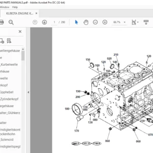 Kubota Engine KX61HAB Parts List Manual - PDF DOWNLOAD (German)