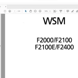 Manuel d'atelier Kubota F2000 F2100 F2100E F2400 - Téléchargement PDF