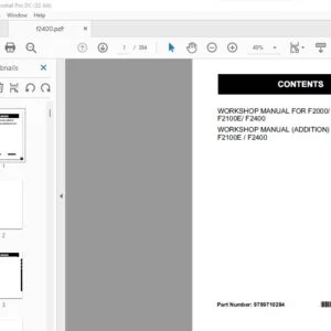 Kubota F2000 F2100 F2100E F2400 Workshop Manual - PDF DOWNLOAD