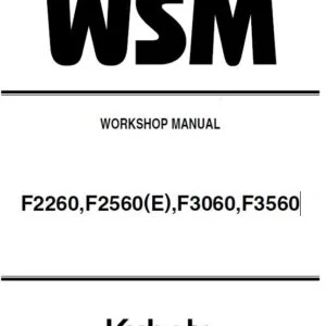 Kubota F2260 F2560(E) F3060 F3560 Workshop Manual - PDF DOWNLOAD