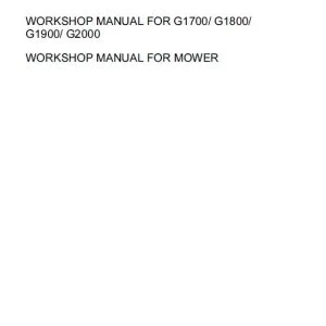 Kubota G1700 G1800 G1900 G2000 Workshop Manual - PDF DOWNLOAD