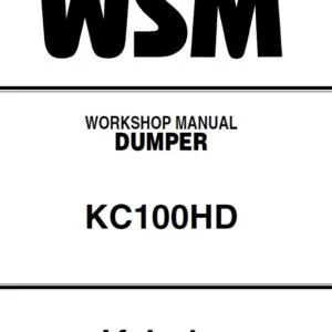 Kubota KC100HD DUMPER Workshop Manual - PDF DOWNLOAD