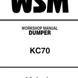 Kubota KC70 DUMPER Workshop Manual - PDF DOWNLOAD