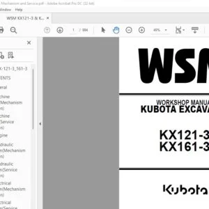Kubota KX121-3 KX161-3 Excavator Workshop Manual - PDF DOWNLOAD