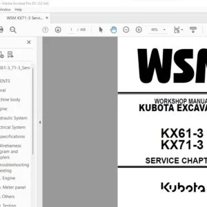 Kubota KX61-3 KX71-3 Excavator Workshop Manual - PDF DOWNLOAD