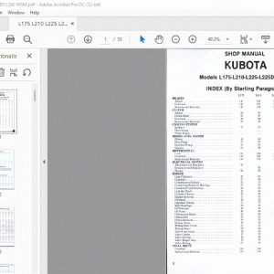 Kubota L175-L210-L225-L225DT-L260 Tractor Shop Manual - PDF DOWNLOAD