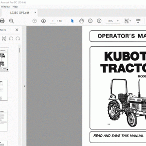 Kubota L2350 Tractor Operator's Manual - PDF DOWNLOAD