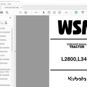 Kubota L2800 L3400 Tractor Workshop Manual - PDF DOWNLOAD