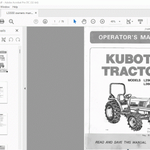 Kubota L2900•L3300 L3600•L4200 Tractor Operator's Manual - PDF DOWNLOAD