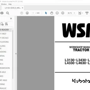Kubota L3130·L3430·L3830 L4330·L4630·L5030 Tractor Workshop Manual - PDF DOWNLOAD