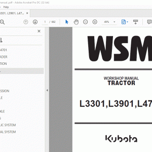 Kubota L3301 L3901 L4701 Tractor Workshop Manual - PDF DOWNLOAD