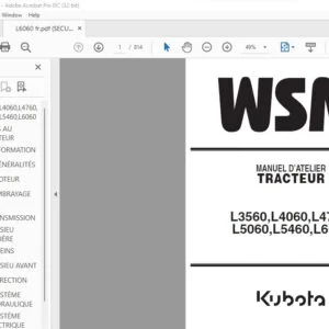 Kubota L3560 L4060 L4760 L5060 L5460 L6060 TRACTEUR MANUEL D’ATELIER - PDF DOWNLOAD