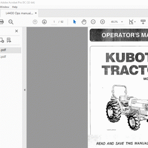 Kubota L4400 Tractor Operator's Manual - PDF DOWNLOAD