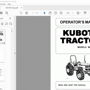 Kubota M4700•M5400 Tractor Operator's Manual - PDF DOWNLOAD