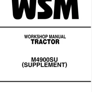 Kubota M4900SU (Supplement) Tractor Workshop Manual - PDF DOWNLOAD
