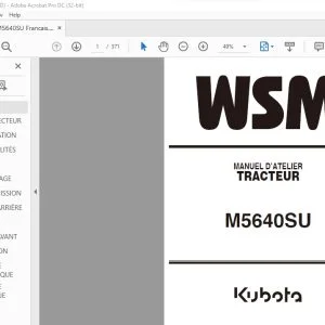 Kubota M5640SU Tracteur Manuel D'Atelier - PDF DOWNLOAD (French)