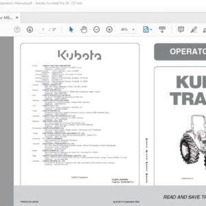 Kubota M6040 M7040 M8540 M9540 Operator's Manual - PDF DOWNLOAD