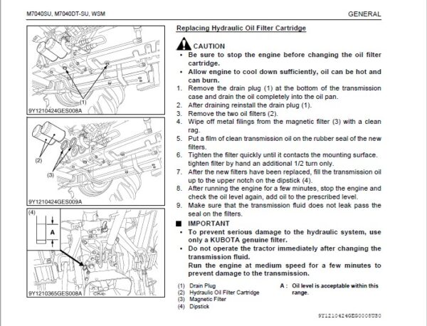 Kubota M7040SU Tractor Workshop Manual - PDF DOWNLOAD - HeyDownloads ...