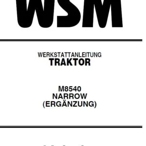 Kubota M8540 Narrow Traktor Werkstattanleitung - PDF DOWNLOAD (German)