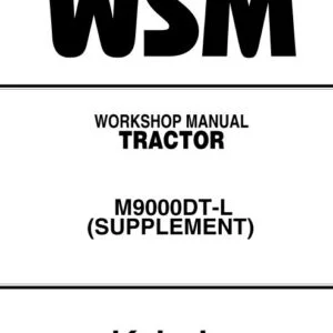 Kubota M9000DT-L (Supplement) Tractor Workshop Manual - PDF DOWNLOAD