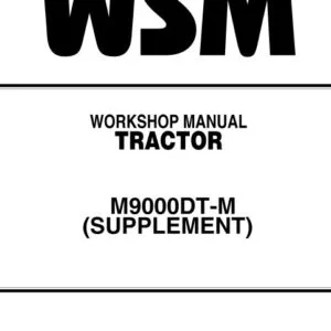 Kubota M9000DT-M (Supplement) Tractor Workshop Manual - PDF DOWNLOAD