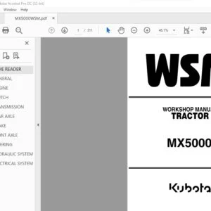 Kubota MX5000 Tractor Workshop Manual - PDF DOWNLOAD