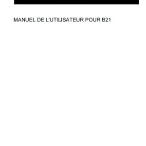 Kubota Pour B21 Manuel De L'Utilisateur 3273592051 - PDF DOWNLOAD (French)
