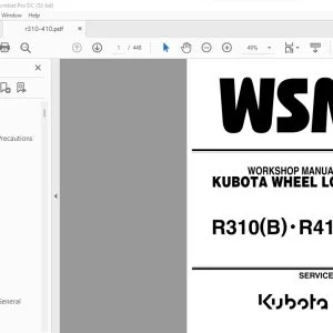 Kubota R310(B) · R410(B) Wheel Loader Workshop Manual - PDF DOWNLOAD