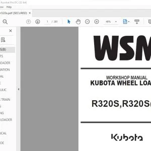 Kubota R320S R320S(B) Wheel Loader Workshop Manual - PDF DOWNLOAD