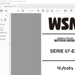 Kubota SERIE 07-E3B Moteur Diesel Workshop Service Manual - PDF DOWNLOAD