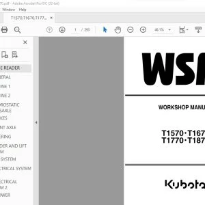 Kubota T1570·T1670 T1770·T1870 Workshop Manual - PDF DOWNLOAD