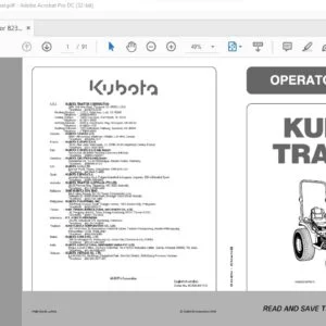 Kubota Tractor B2320-B2920 Operator's Manual - PDF DOWNLOAD