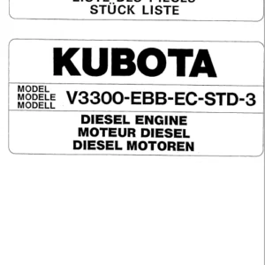 Kubota V 3300-EBB-EC-STD-3 Diesel Engine Illustrated Parts List Manual - PDF DOWNLOAD