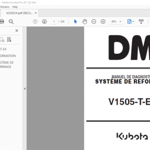 Kubota V1505-T-E4 Systeme De Reformage Manuel De Diagnostic - PDF DOWNLOAD