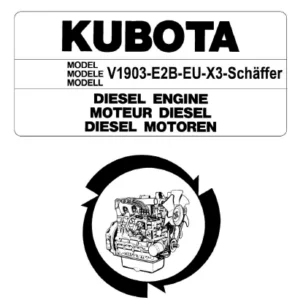 Kubota V1903-E2B-EU-X3 Schaffer Diesel Engine Illustrated Parts List Manual - PDF DOWNLOAD