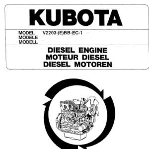 Kubota V2203-(E)BB-EC-1 Diesel Engine Illustrated Parts List Manual - PDF DOWNLOAD
